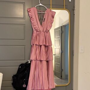 Elegant Pink Tiered Dress